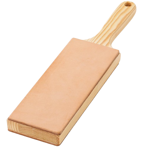 Leather paddle strop with compounds